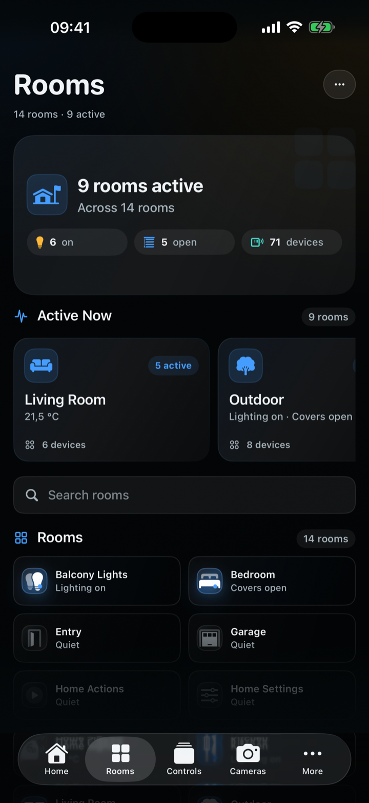 CasaRay Rooms overview on iPhone